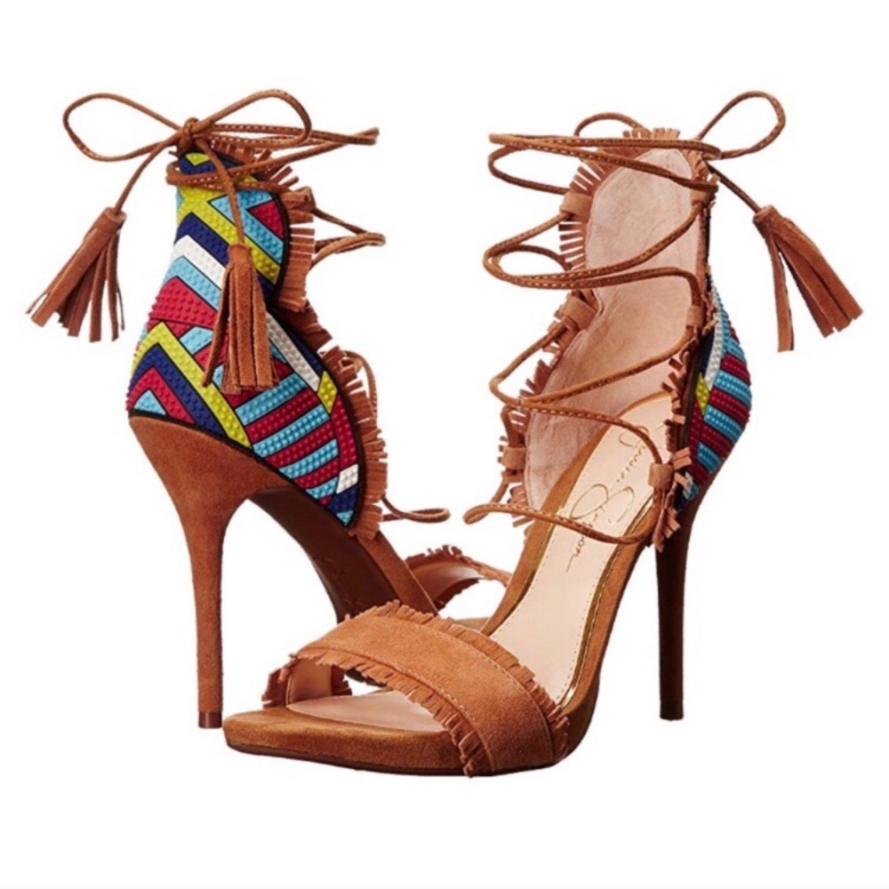 Jessica Simpson Lace Up Basanti Gladiator Heels